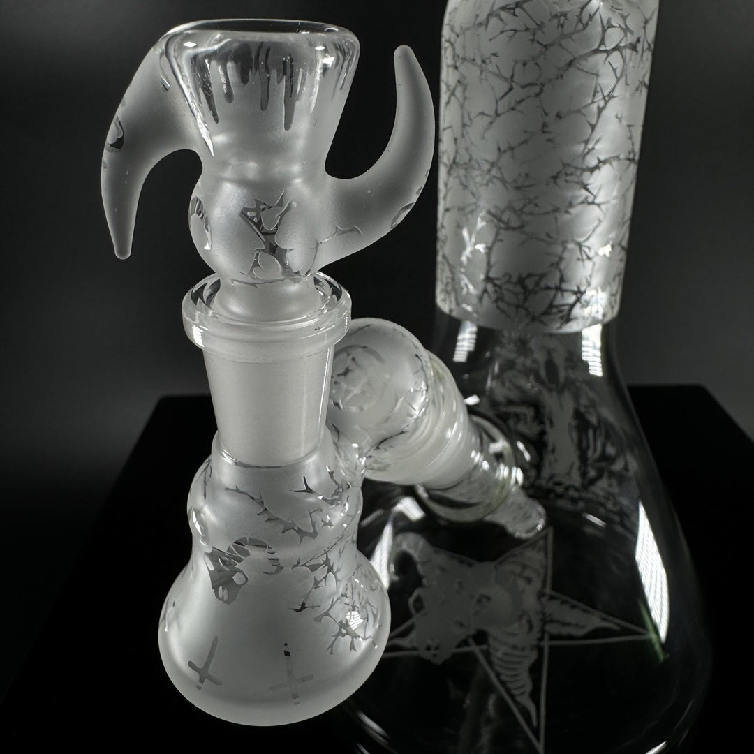OhDub Glass - Sandblasted 18" Beaker bowl/ashcatcher