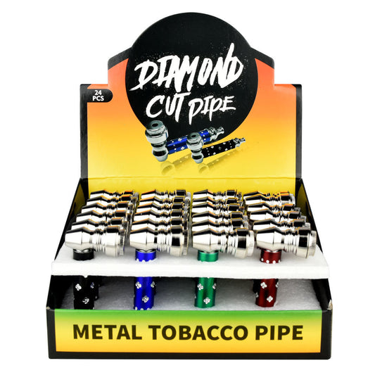 Diamond Cut Metal Pipes with Cap