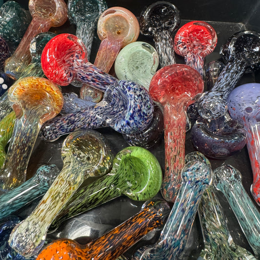 Small Multicolor Frit Pipes (3.5”) - Assorted Colors