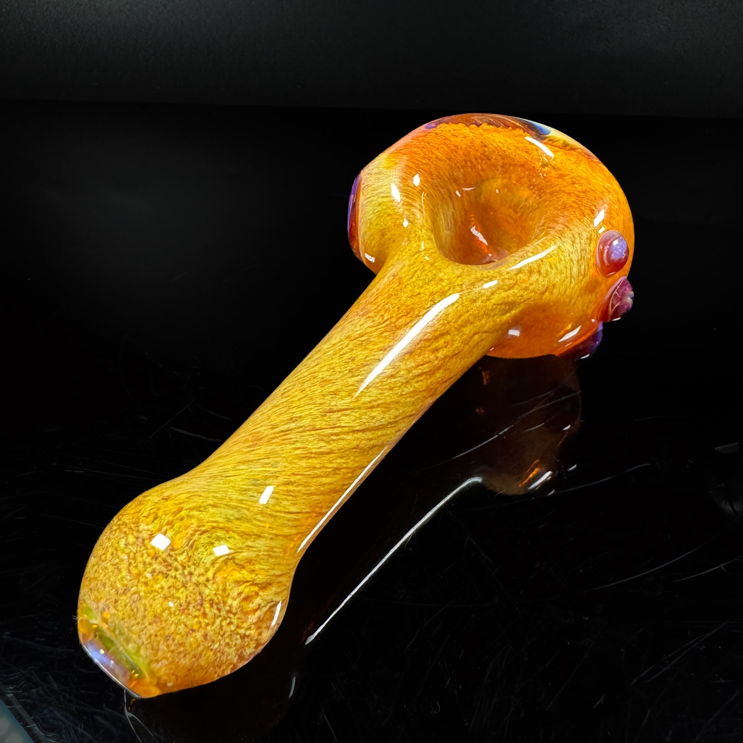 Frit & Amber Purple Spoon w/ Honeycomb Cap