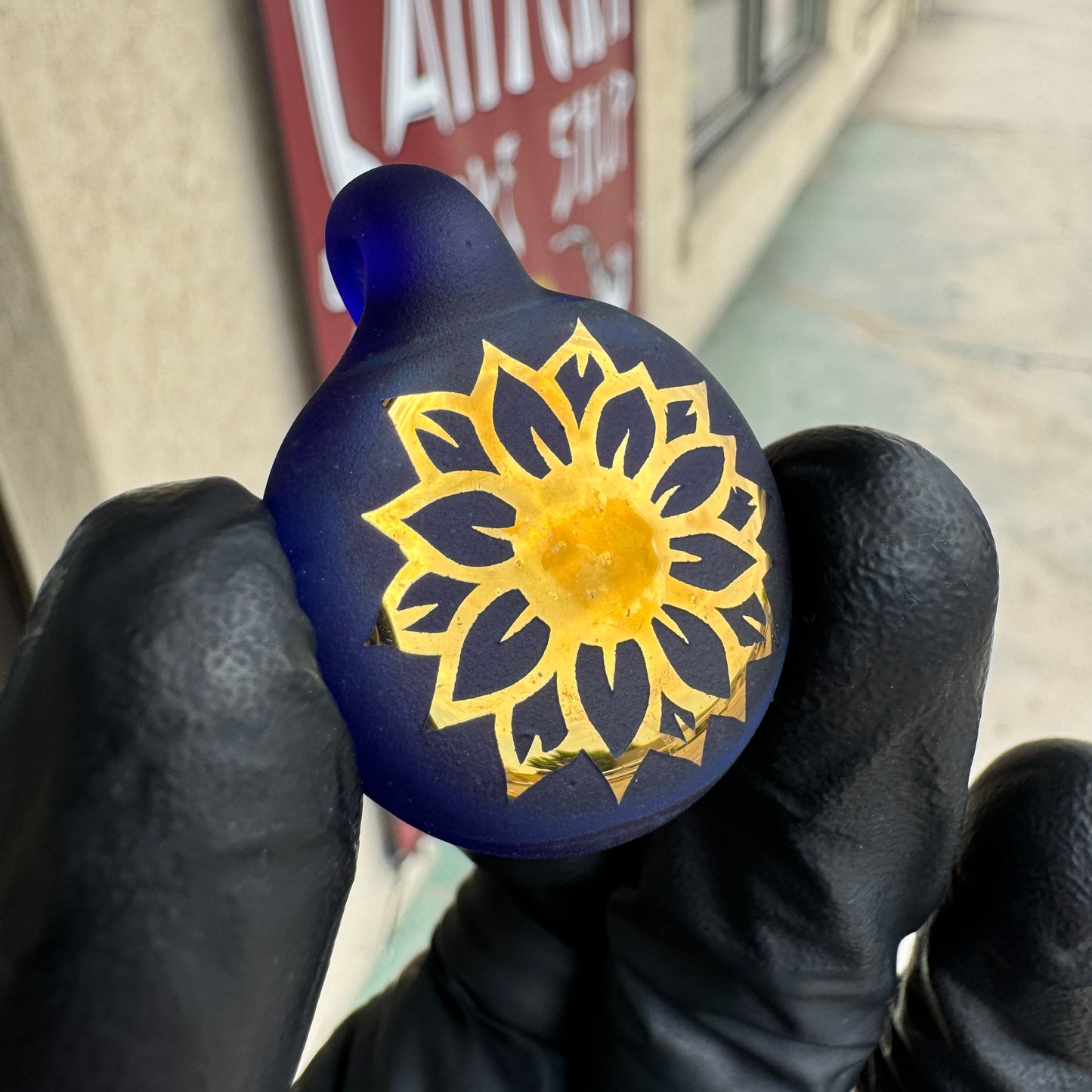 Sandblast Carved Pendants - Flower