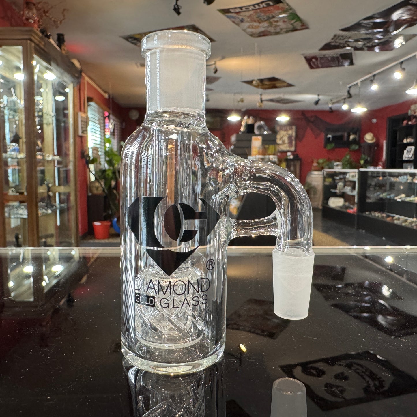 Diamond Barrel Perc Ashcatcher - 14mm 90 degree