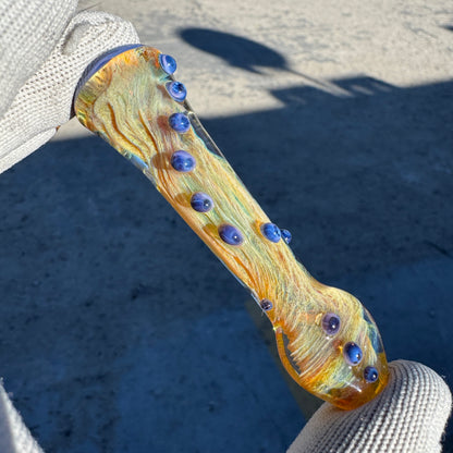 Frit Chillum w/ Blue Accents