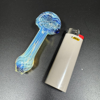 Mini Silver Fume & Cobalt Spoon