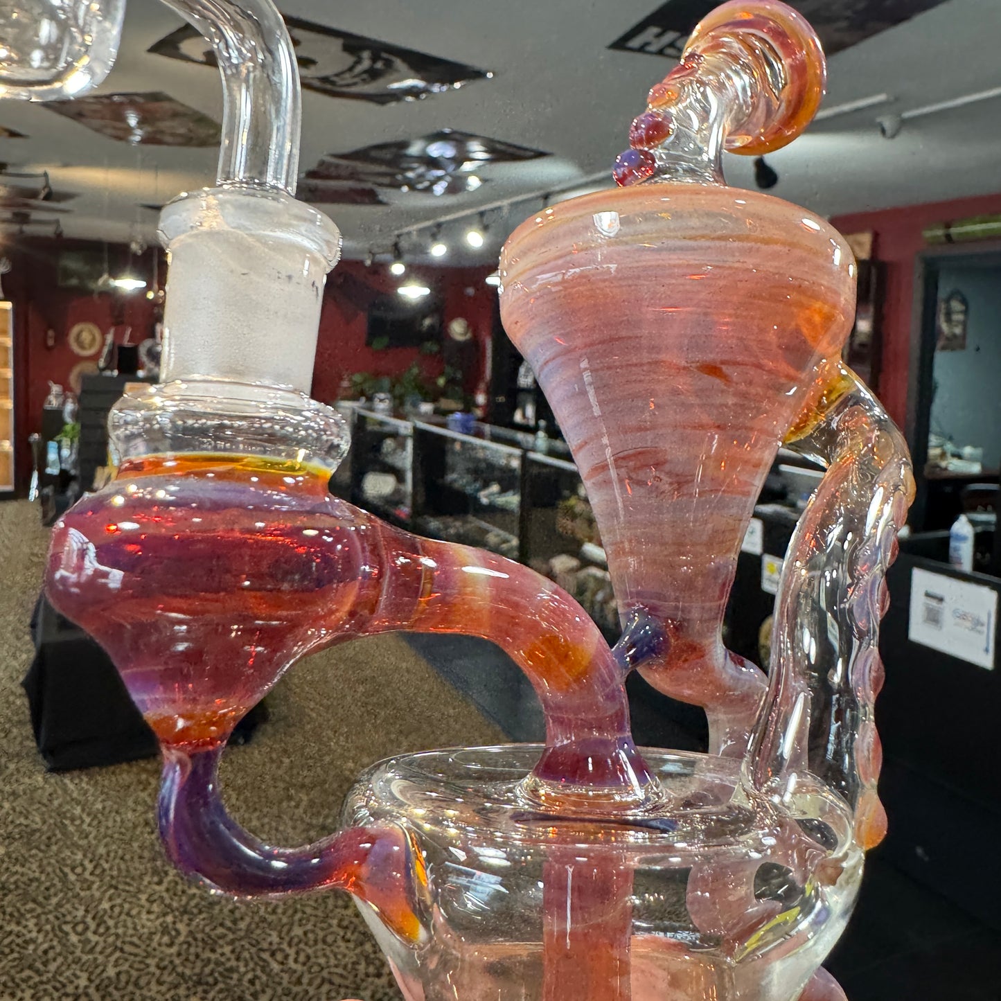 8.5" 14mm Amber Purple Recycler  (Antidote 1/1)