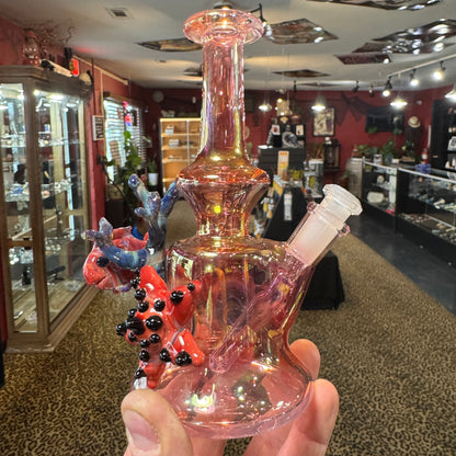 6.3" 10mm Gold Fumed Sculpted Reef Rig w/ 2 Hole Removeable Diffuser