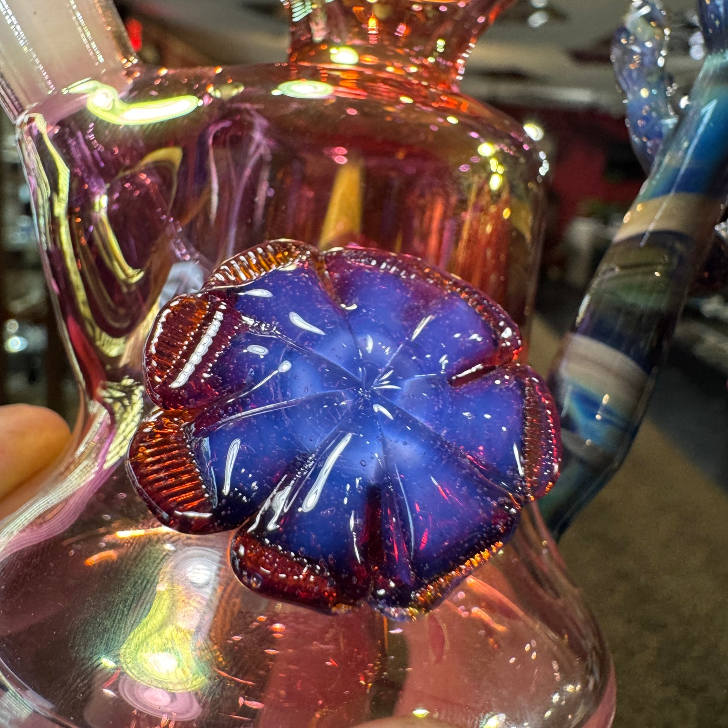 6.3" 10mm Gold Fumed Sculpted Reef Rig w/ 2 Hole Removeable Diffuser