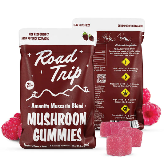 Amanita Muscaria Blend - Raspberry Mushroom Gummies (8 Pack)