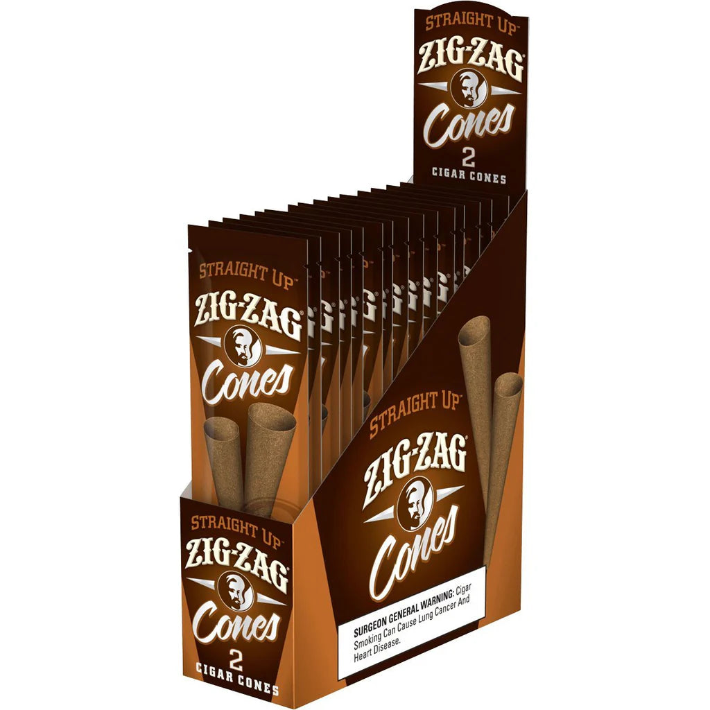 Zig-Zag Tobacco Leaf Cones - Straight Up