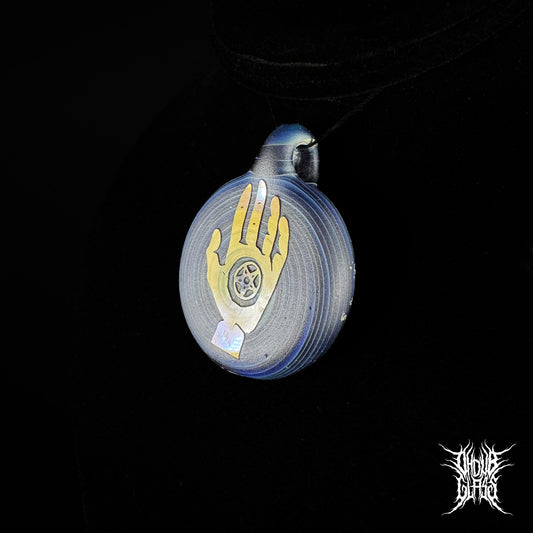 Sandblasted Pendant - Pentagram Hand